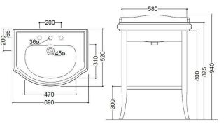 Тумба под раковину Kerasan Retro 735030 напольная белая